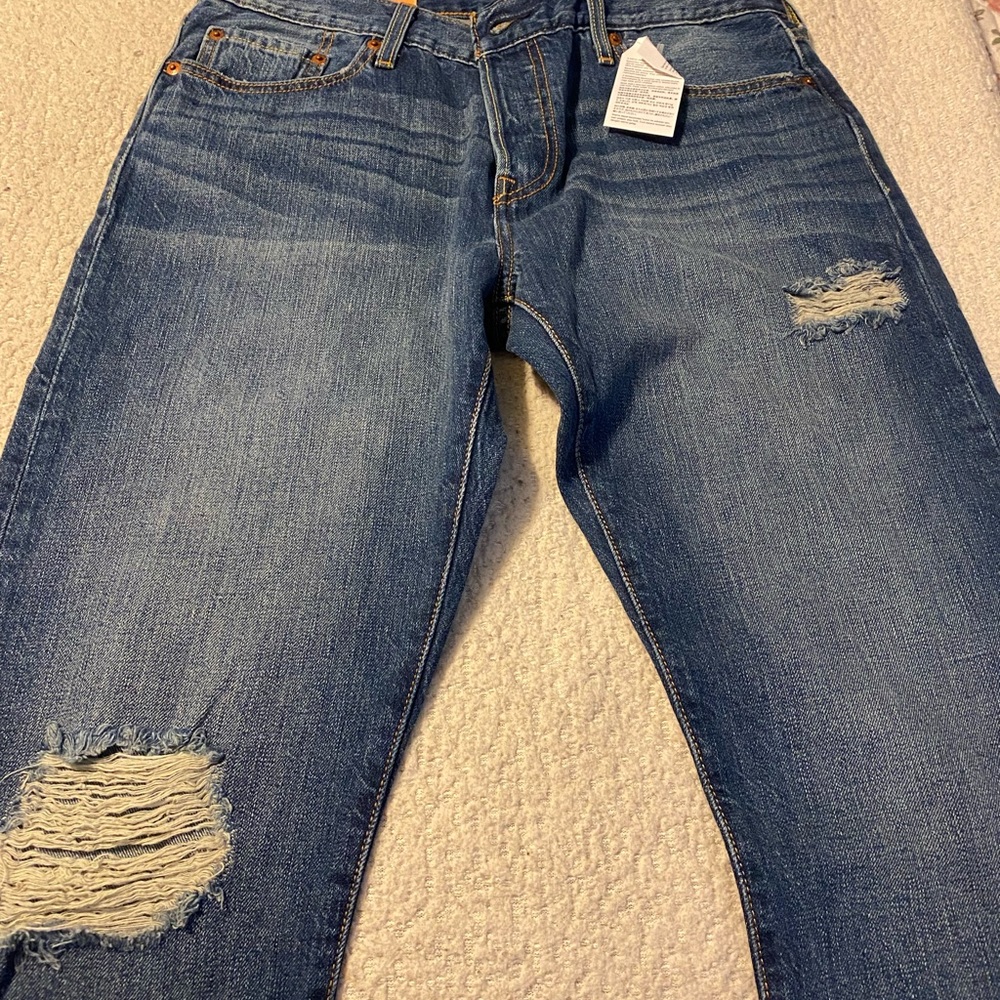 Levi’s Women’s 501 CT Button Fly Distressed Boyfriend Jeans
